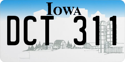 IA license plate DCT311