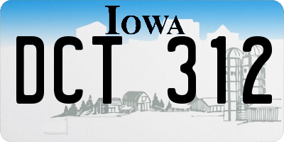 IA license plate DCT312