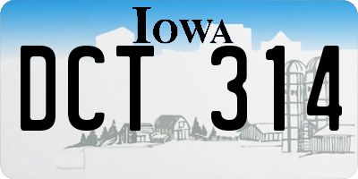 IA license plate DCT314
