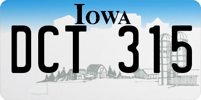 IA license plate DCT315