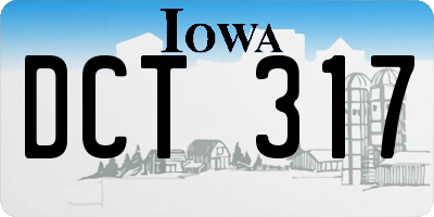 IA license plate DCT317