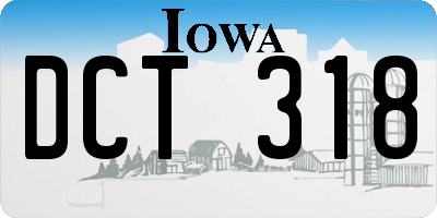 IA license plate DCT318