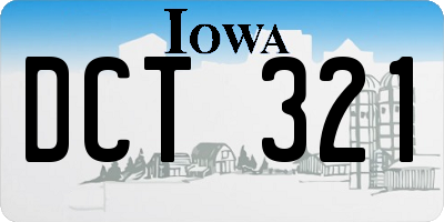 IA license plate DCT321