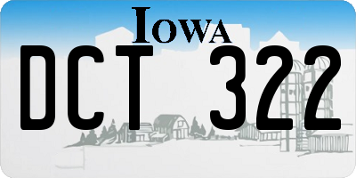 IA license plate DCT322