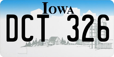 IA license plate DCT326