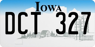 IA license plate DCT327