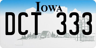 IA license plate DCT333
