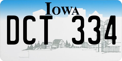 IA license plate DCT334