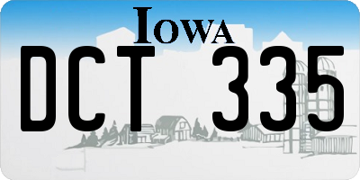 IA license plate DCT335