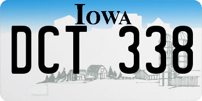 IA license plate DCT338