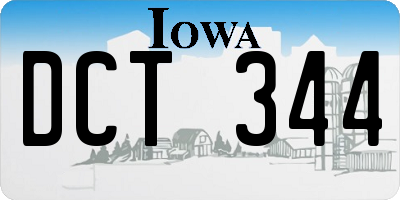IA license plate DCT344