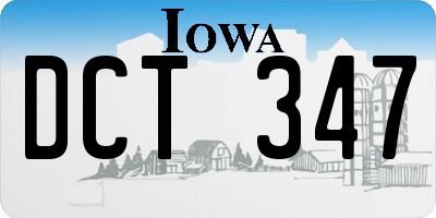 IA license plate DCT347