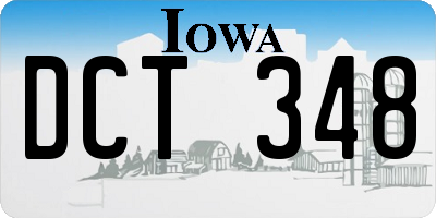 IA license plate DCT348