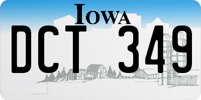IA license plate DCT349