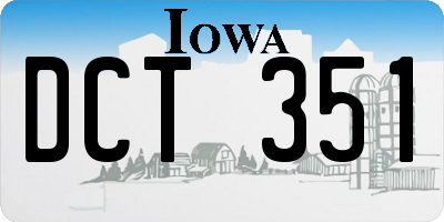 IA license plate DCT351