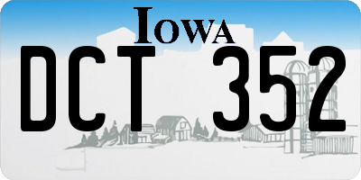 IA license plate DCT352