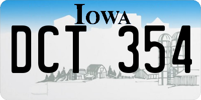 IA license plate DCT354