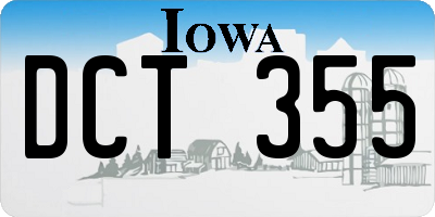 IA license plate DCT355