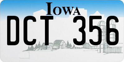 IA license plate DCT356