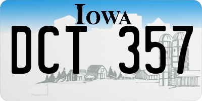 IA license plate DCT357