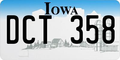 IA license plate DCT358