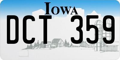 IA license plate DCT359