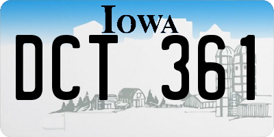 IA license plate DCT361
