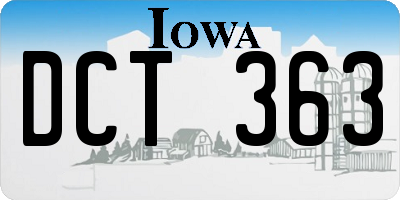 IA license plate DCT363