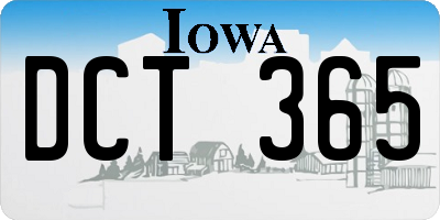 IA license plate DCT365