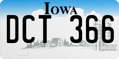 IA license plate DCT366
