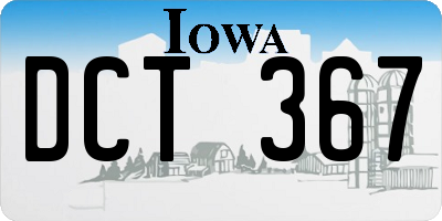 IA license plate DCT367
