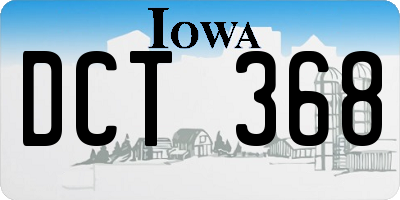 IA license plate DCT368