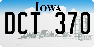 IA license plate DCT370