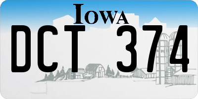 IA license plate DCT374