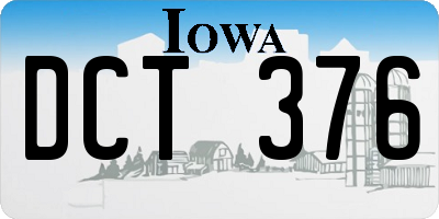 IA license plate DCT376