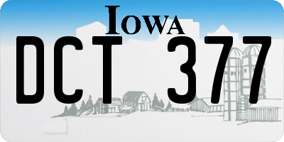 IA license plate DCT377
