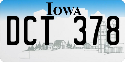 IA license plate DCT378