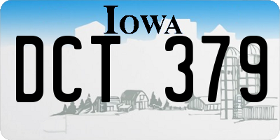 IA license plate DCT379