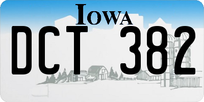 IA license plate DCT382
