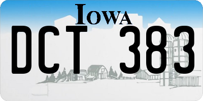 IA license plate DCT383
