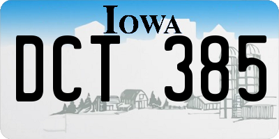 IA license plate DCT385
