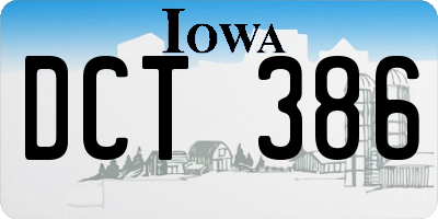 IA license plate DCT386