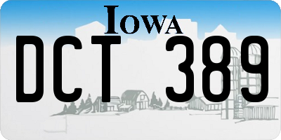 IA license plate DCT389