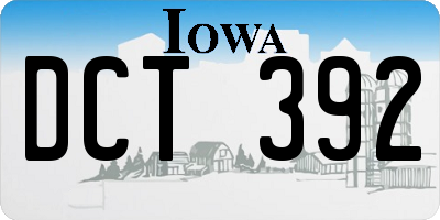 IA license plate DCT392
