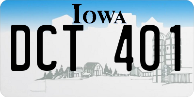 IA license plate DCT401