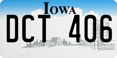 IA license plate DCT406