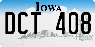 IA license plate DCT408