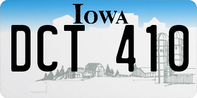 IA license plate DCT410