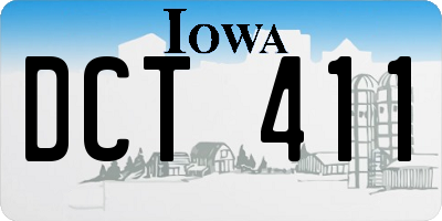 IA license plate DCT411