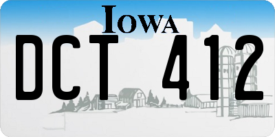 IA license plate DCT412